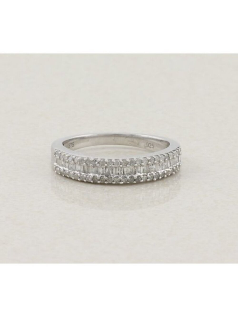 Sterling Silver Natural .25 ct Diamond Band Ring Size 9